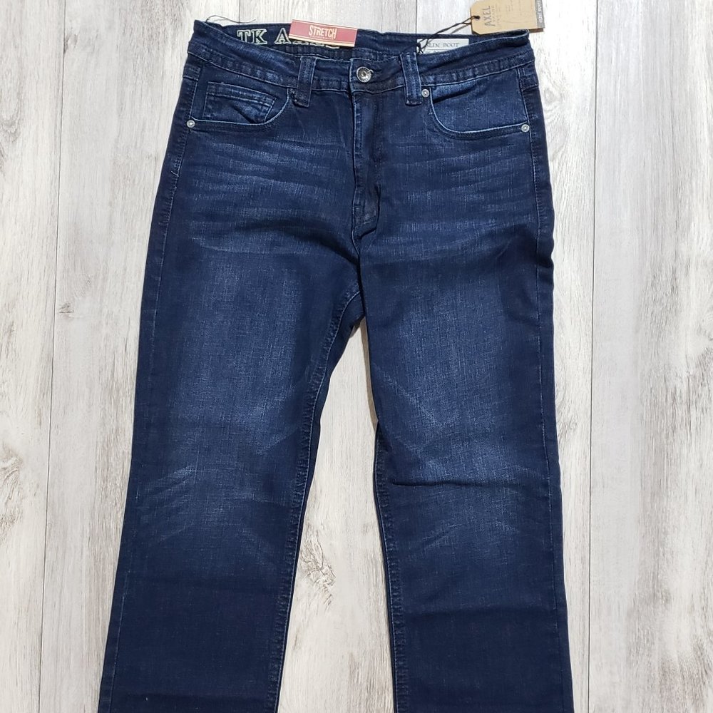Axel Men's Slim Bootcut Stretch Jeans 32 x 32 Blue